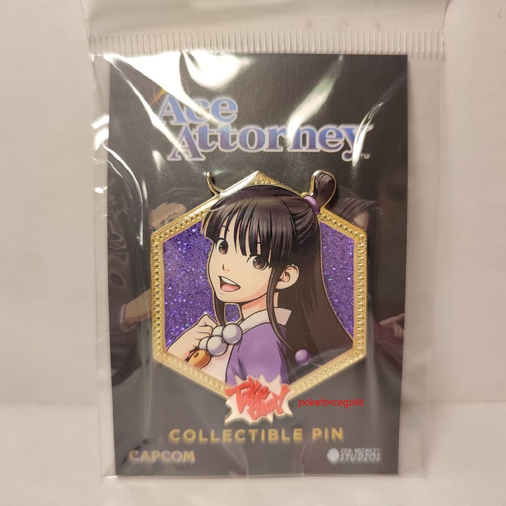 Ace Attorney Phoenix Wright Maya Fey Enamel Pin Official Badge Full Color